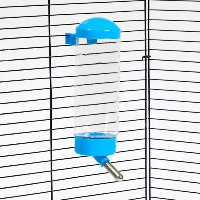 Поилка для клетки, 500 мл, 9&times;6.5&times;23 см, голубая