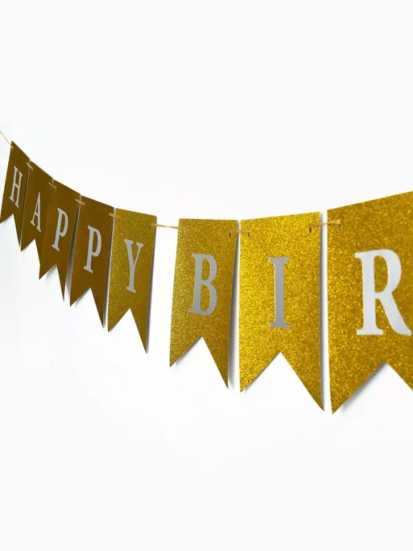 Гирлянда на ленте &laquo;Happy Birthday&raquo; золотая