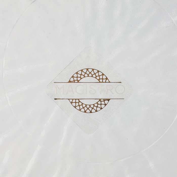 Тарелка подстановочная Magistro Water lily, d=27,4 см, стекло, с золотой каймой, прозрачная Тарелка подстановочная Magistro Water lily, d=27,4 см, стекло, с золотой каймой, прозрачная