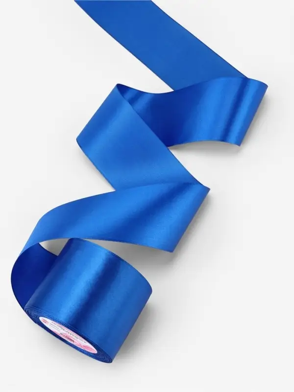Лента атласная, 75 мм, 23&plusmn;1 м, синяя №40