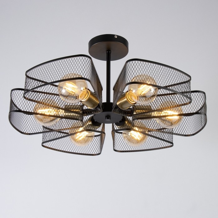 Люстра Люстра "Агава" 6хЕ27 40Вт черный 56х56х23см BayerLux