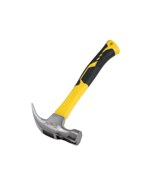 Молоток-гвоздодер ТУНДРА, боек с магнитом, фиберглассовая 2К рукоятка, 750 г