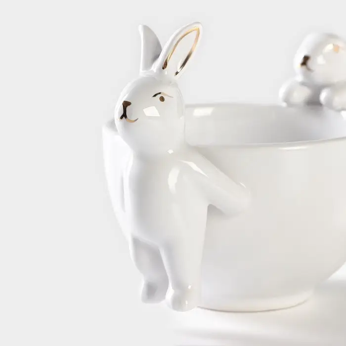 Салатник Доляна &laquo;Зайка в золотом&raquo;, 240 мл, 15.5&times;10&times;10 см