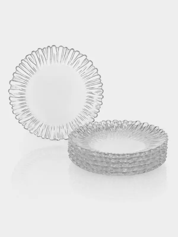 Набор тарелок Paşabah&ccedil;e Aurora, d=20.5 см, 6 шт., стекло, прозрачный