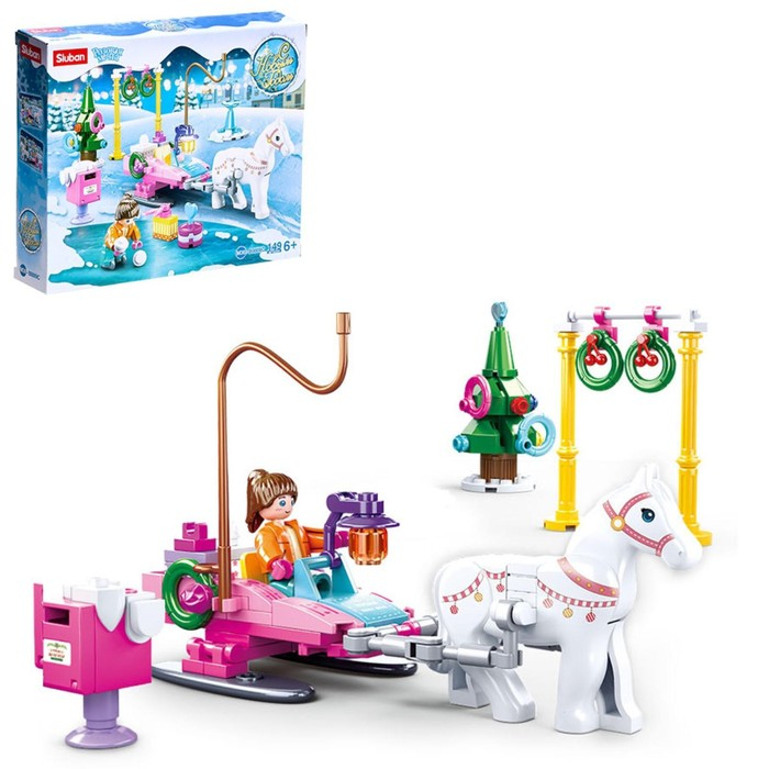 Конструктор «Розовая мечта. Сани с лошадкой», 149 деталей Конструктор «Розовая мечта. Сани с лошадкой», 149 деталей