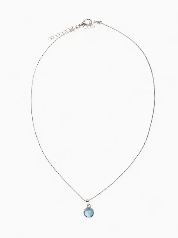 Кулон &laquo;Нежность&raquo;, на цепочке, голубой в серебре, 45 см
