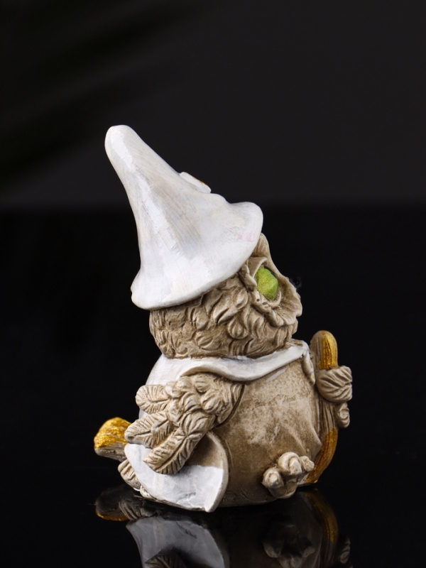 Фигура Фигура "Сова на метле" 10х7х6 см, бежевый