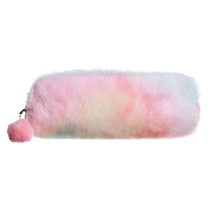 Пенал школьный меховой на молнии Calligrata Пенал школьный меховой на молнии Calligrata "Бамбошка", микс