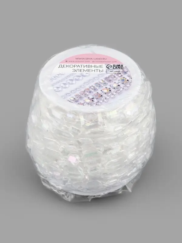 Бусины на нитях, с голографией, 9&plusmn;1 м, прозрачные