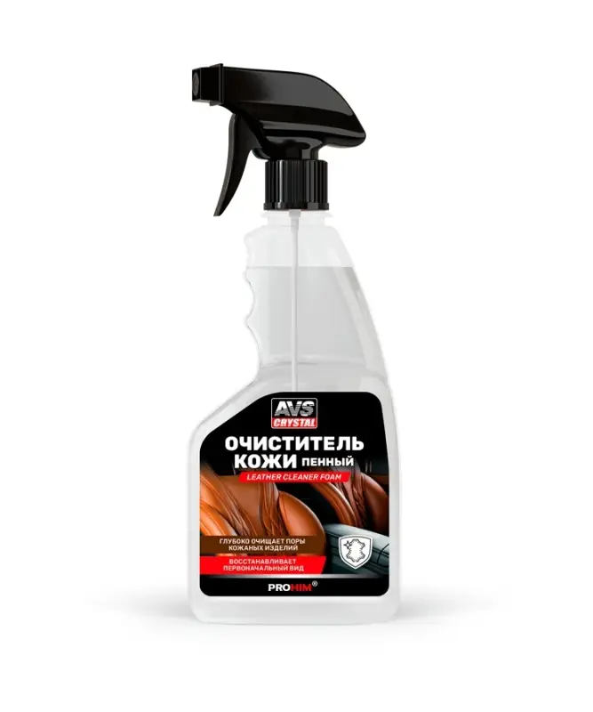 Очиститель кожи, пенный Leather cleaner (триггер) 500 мл AVS AVK-925