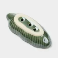 Мыльница &laquo;Листочек&raquo;, 11&times;4&times;2.5 см, керамика, зелёная