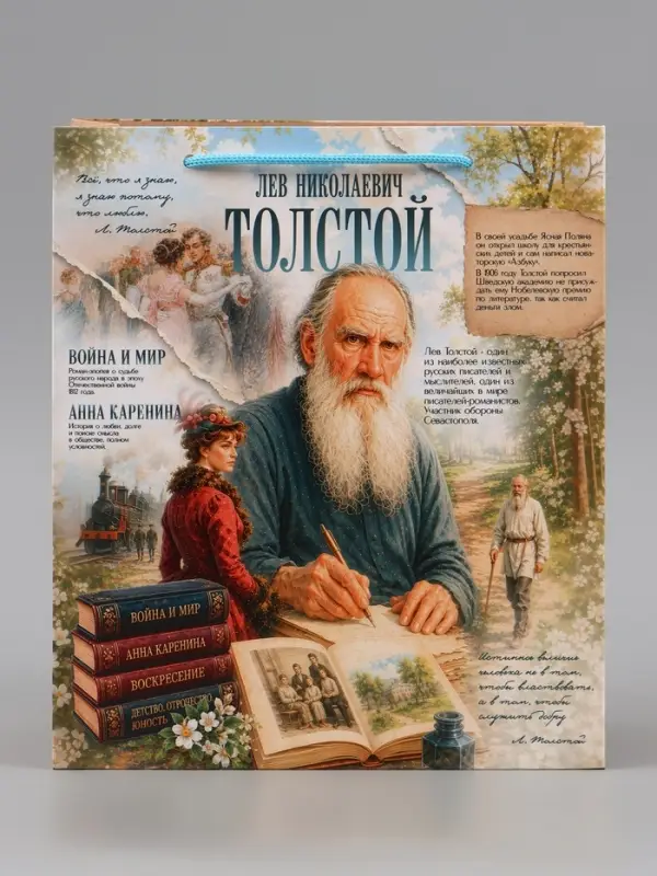 Пакет подарочный &laquo;Толстой&raquo;, 23&times;27&times;11.5 см