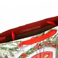 Набор новогодних крафтовых пакетов &laquo;Счастье&raquo;, 2 шт. 31&times;40&times;11.5, 1 шт. 23&times;27&times;11.5 см