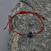 Браслет-оберег &laquo;Красная нить&raquo;, глазик крупный, синий, d=5.5 см