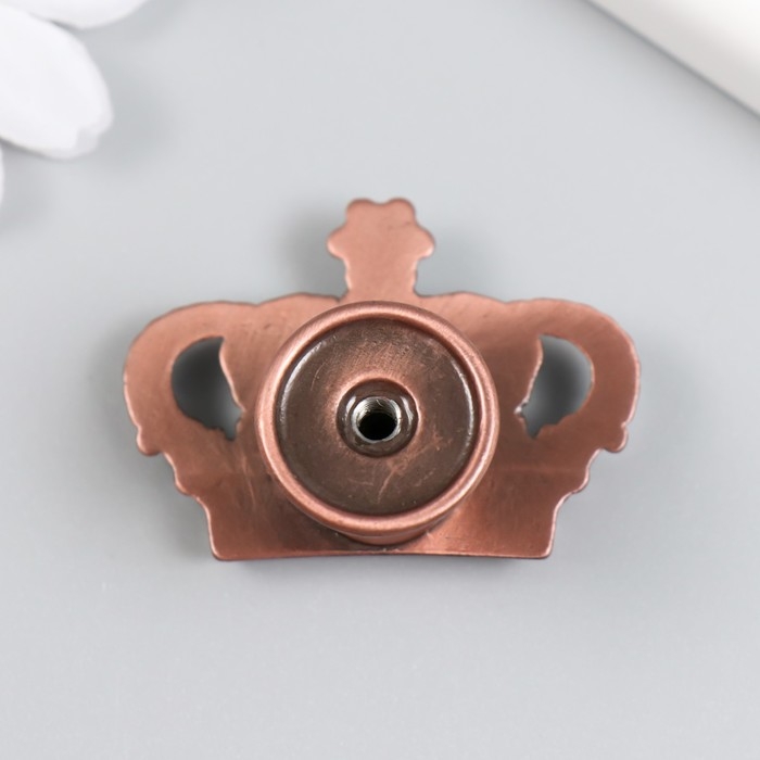 Ручка для шкатулки металл Ручка для шкатулки металл "Корона" страза, состаренная медь 4,5х3,2х2,6 см