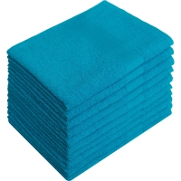 Набор полотенец махровых бордюр 440 г/м2, 50х90 ярко-бирюзовый, 10шт