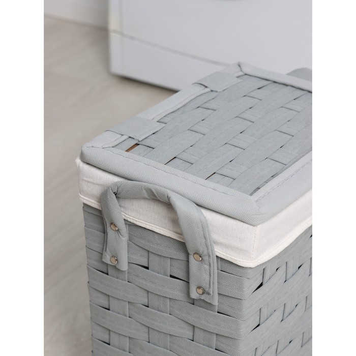 Корзина для белья Доляна «Плетение», 37×24×42 см, цвет серый Корзина для белья Доляна «Плетение», 37×24×42 см, цвет серый