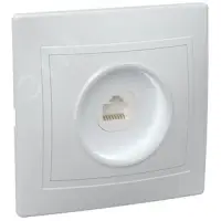 KVARTA Розетка 1-местная компьютерная RJ45 кат.5е РК10-КБ белый GENERICA