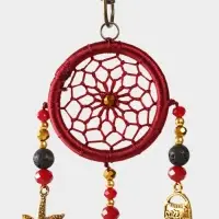 Брелок ловец снов, 17 см, бордовый Брелок ловец снов, 17 см, бордовый