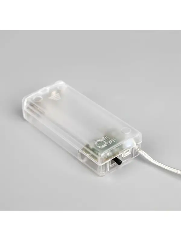 Гирлянда &laquo;Нить&raquo; 2 м роса с насадками &laquo;Снеговик&raquo;, IP20, серебристая нить, 20 LED, 2 режима, батарейки ААх2 (нет в комплекте), свечение белое