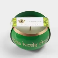 Свеча в чаше Yoga heal the soul, 200 г, 8.5&times;7 см, соевый воск, зелёная