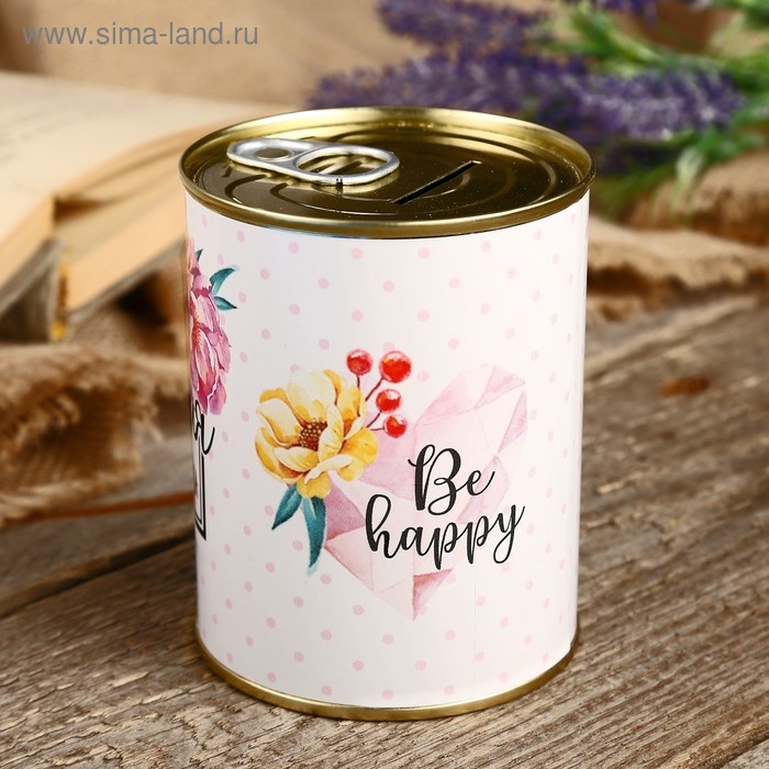 Копилка-банка металл Копилка-банка металл "Счастье сегодня и всегда" 7,3х9,5 см