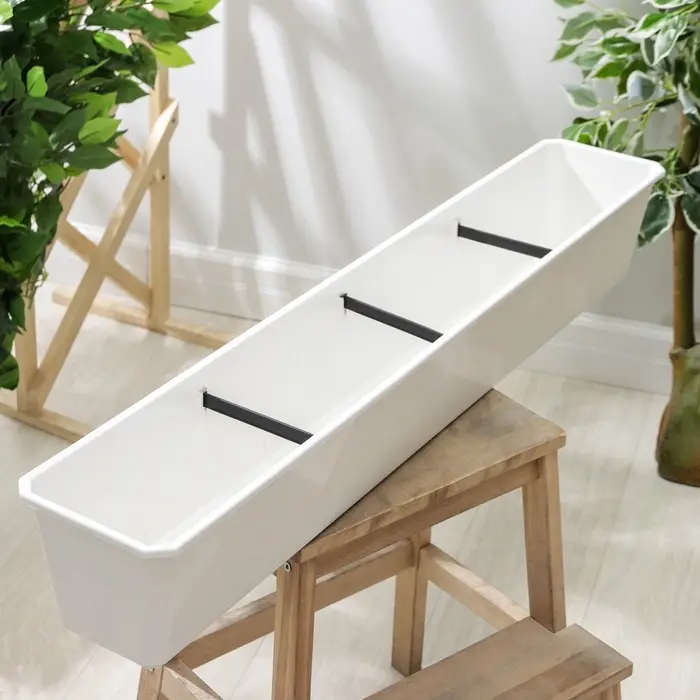 Ящик балконный для цветов, 18 л, 100&times;17&times;15 см, пластиковый, цвет мраморный