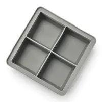 Форма для льда с крышкой &laquo;Заготовка&raquo;, 4 ячейки, 11.5&times;11.5&times;5 см,, силикон, серая
