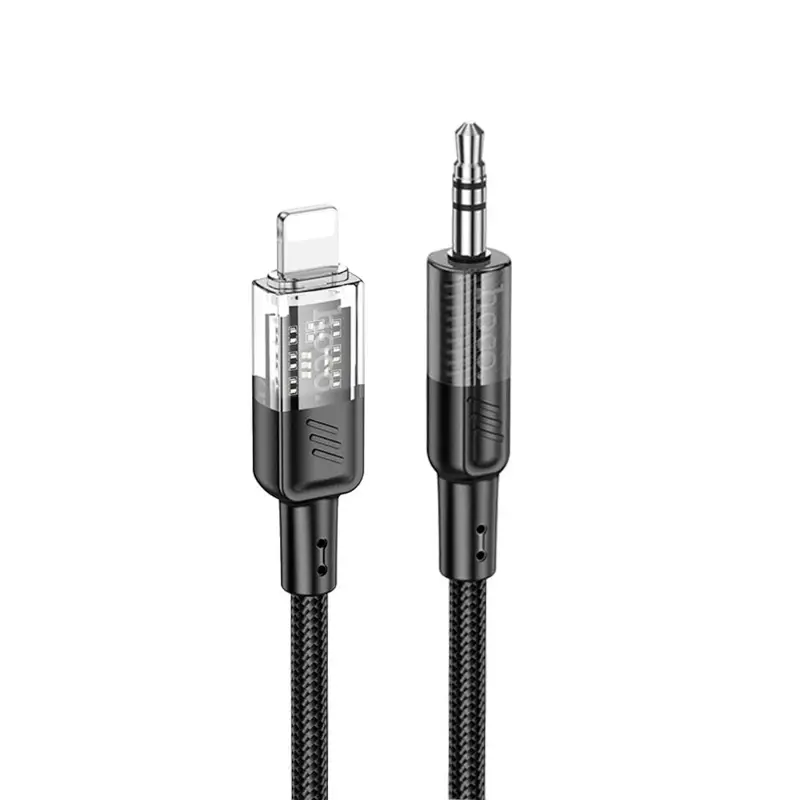 Кабель AUX на Lightning 1.2M UPA27 HOCO черный