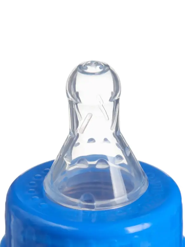 Бутылочка для кормления малыша M&B &laquo;Маленький джентльмен&raquo;, классическое горло, с ручками, от 3 мес., 250 мл., синяя