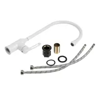 Смеситель для кухни ZEIN Z3744, &laquo;капелька&raquo;, однорычажный, высота излива 26 см, белый