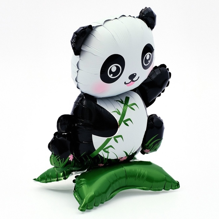 Шар фольгированный 23" "Панда с бамбуком", на подставке