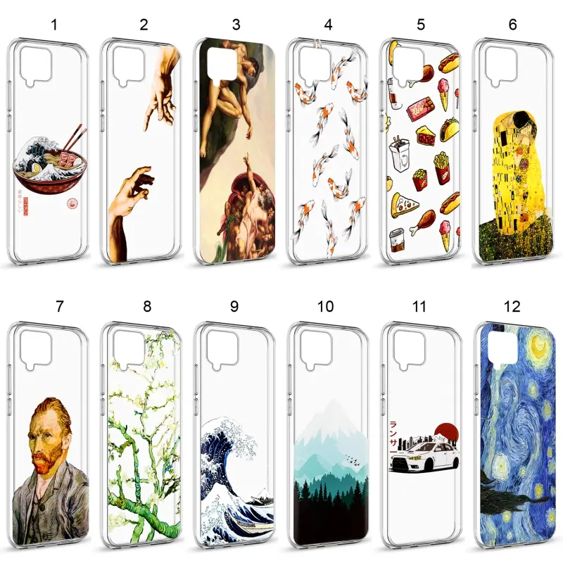 Чехол Samsung A42 TPU 1.0mm прозрачный с принтами в ассортименте Чехол Samsung A42 TPU 1.0mm прозрачный с принтами в ассортименте