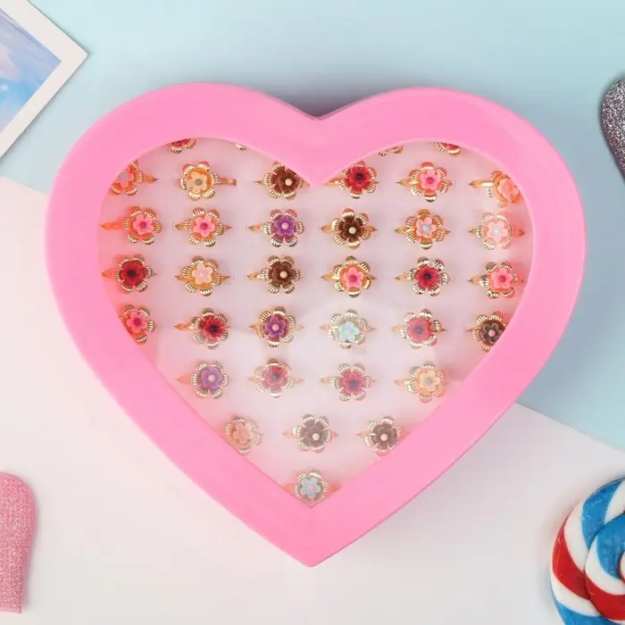 Кольцо «Выбражулька» цветочки двойные, МИКС, безразмерное Кольцо «Выбражулька» цветочки двойные, МИКС, безразмерное