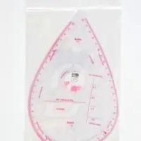 Лекало портновское метрическое &laquo;Капля&raquo;, с проймой, 20.5&times;13.3 см, s=0.5 мм, прозрачное