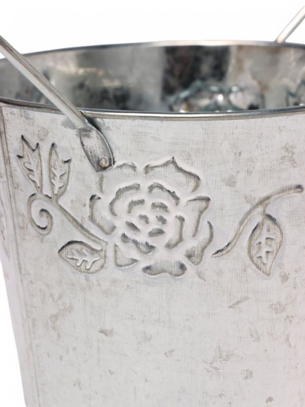 Кашпо с деревянными ручками "Ведерко Альва" 13х12см