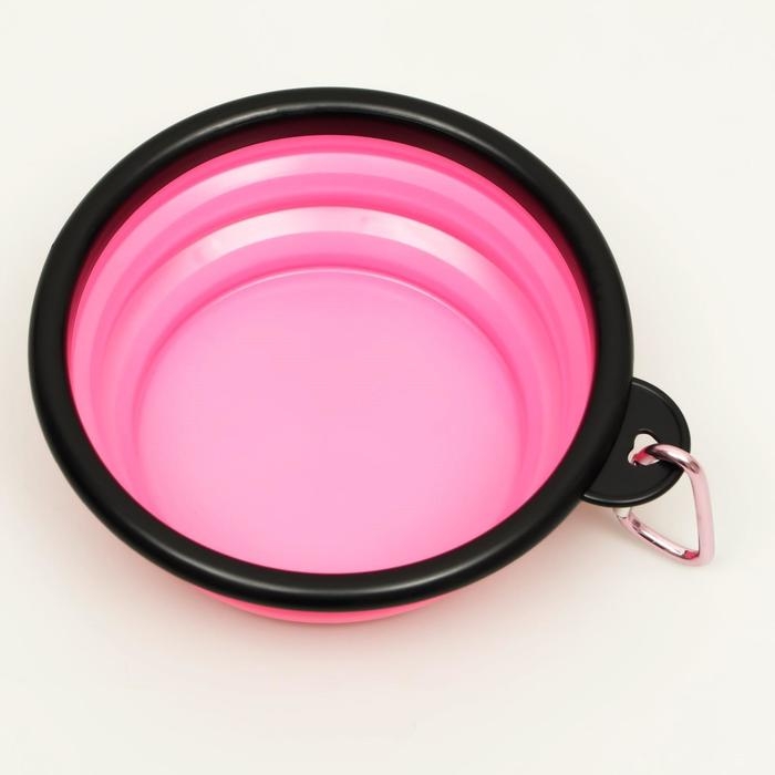 Миска силиконовая, складная, 350 мл, 13 см, розовая Миска силиконовая, складная, 350 мл, 13 см, розовая