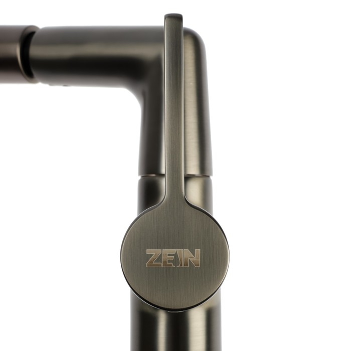 Смеситель для кухни ZEIN Z3782, экран температуры, вытяжной излив, высота 18-25 см, 2 режима