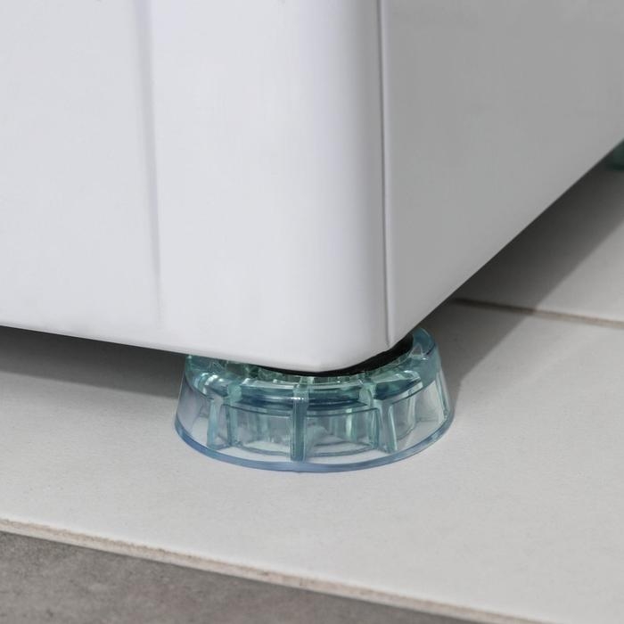 Антивибрационные подставки «Доляна», 4 шт, круглые, цвет прозрачный Антивибрационные подставки «Доляна», 4 шт, круглые, цвет прозрачный