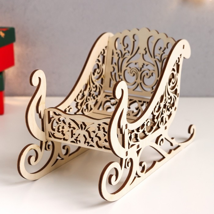 Сувенир "Сани" 23х14х10,5 см (набор 6 деталей)