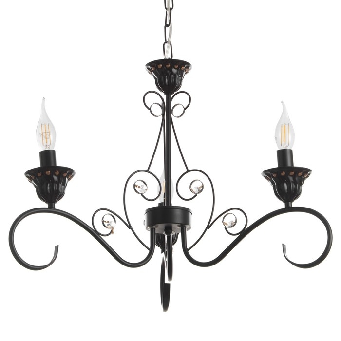 Люстра Люстра "Азазель" 3xE14 40Вт черно-золотой 57х57х39,5-98 см BayerLux