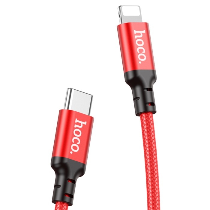 Кабель Hoco X14, Type-C - Lightning, 3.0 А, 3 м, быстрая зарядка, оплётка нейлон, красный Кабель Hoco X14, Type-C - Lightning, 3.0 А, 3 м, быстрая зарядка, оплётка нейлон, красный