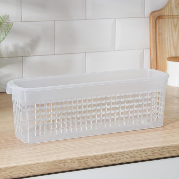 Корзина для хранения Доляна, 37,5×10,5×12 см, цвет прозрачный Корзина для хранения Доляна, 37,5×10,5×12 см, цвет прозрачный