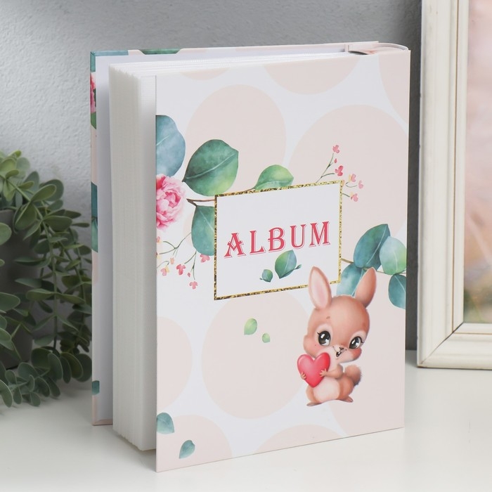 Фотоальбом на 200 фото 10х15 см Фотоальбом на 200 фото 10х15 см "Любящие зайки" МИКС 26х20,5х5,6 см