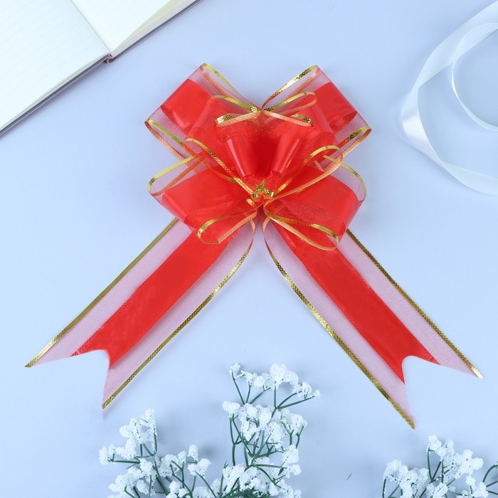 Бант-бабочка №7 Бант-бабочка №7 "Золотая полоса", цвет красный
