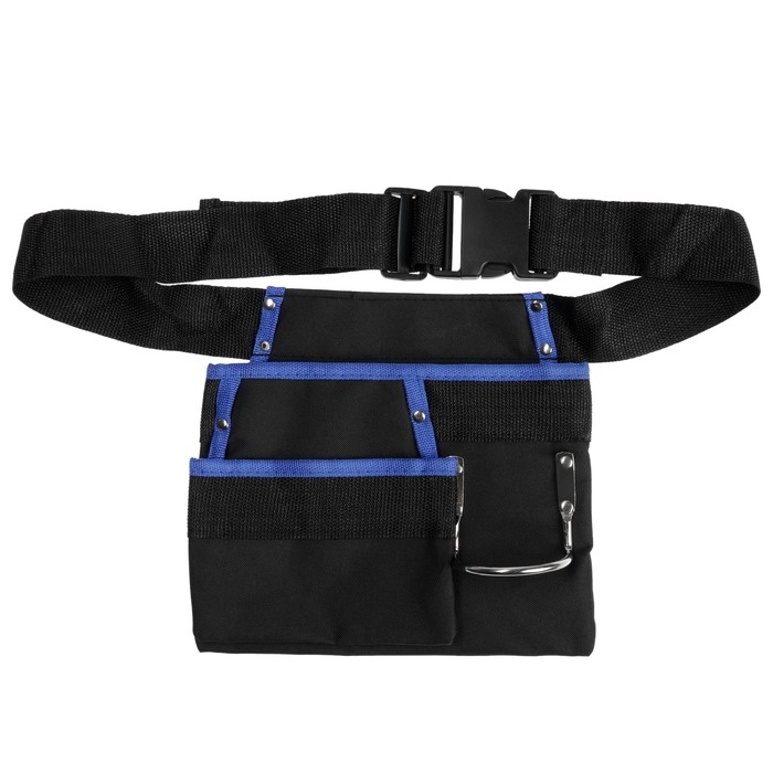 Сумка-пояс ТУНДРА, одинарная, держатель для молотка, 3 кармана Сумка-пояс ТУНДРА, одинарная, держатель для молотка, 3 кармана