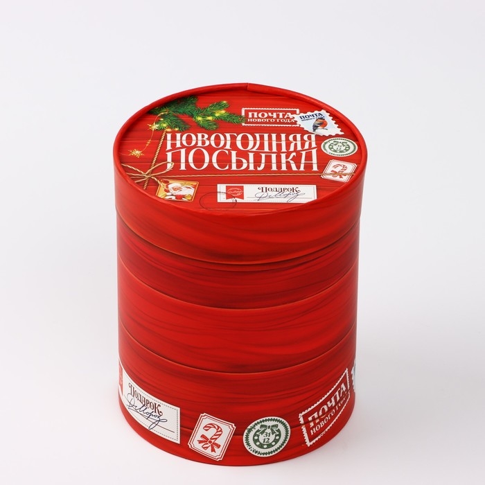 Коробка подарочная круглая «Новогодняя посылка», 12 х 16 см, Новый год Коробка подарочная круглая «Новогодняя посылка», 12 х 16 см, Новый год