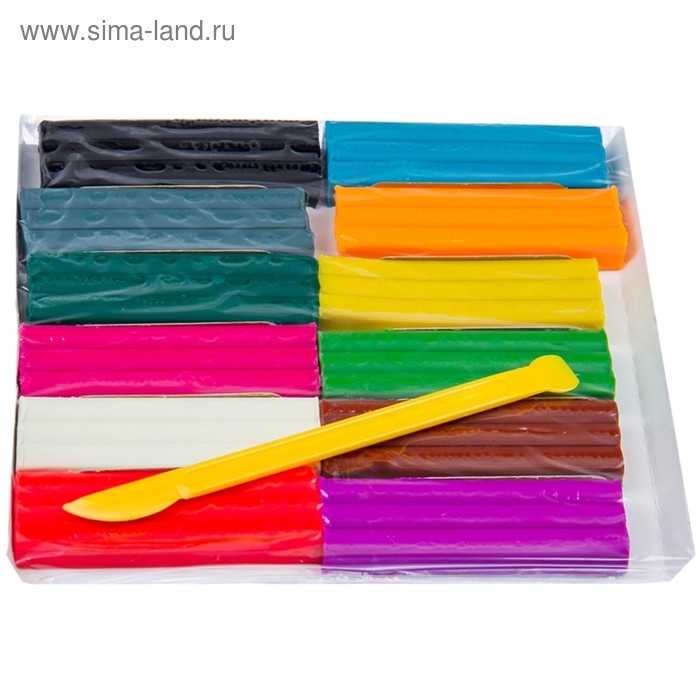 Пластилин Мульти-Пульти  Пластилин Мульти-Пульти "Енот в лесу" со стеком, 12 цветов, 180 г