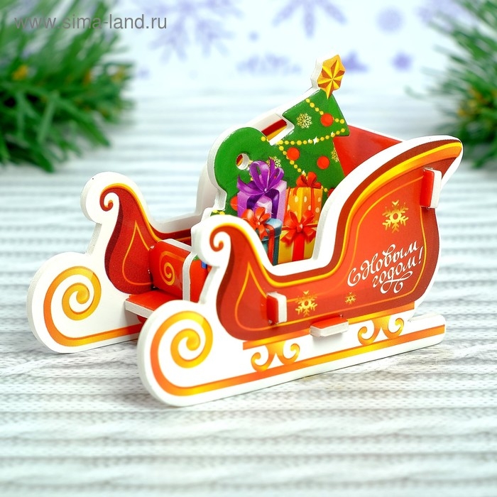 3D Конструктор-подвеска «Ёлка и сани» 3D Конструктор-подвеска «Ёлка и сани»