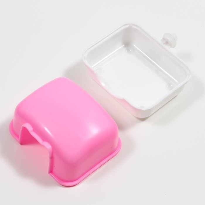 Туалет для грызунов с фигурным входом, 10,4 х 8,3 х 8,6 см, розовый Туалет для грызунов с фигурным входом, 10,4 х 8,3 х 8,6 см, розовый